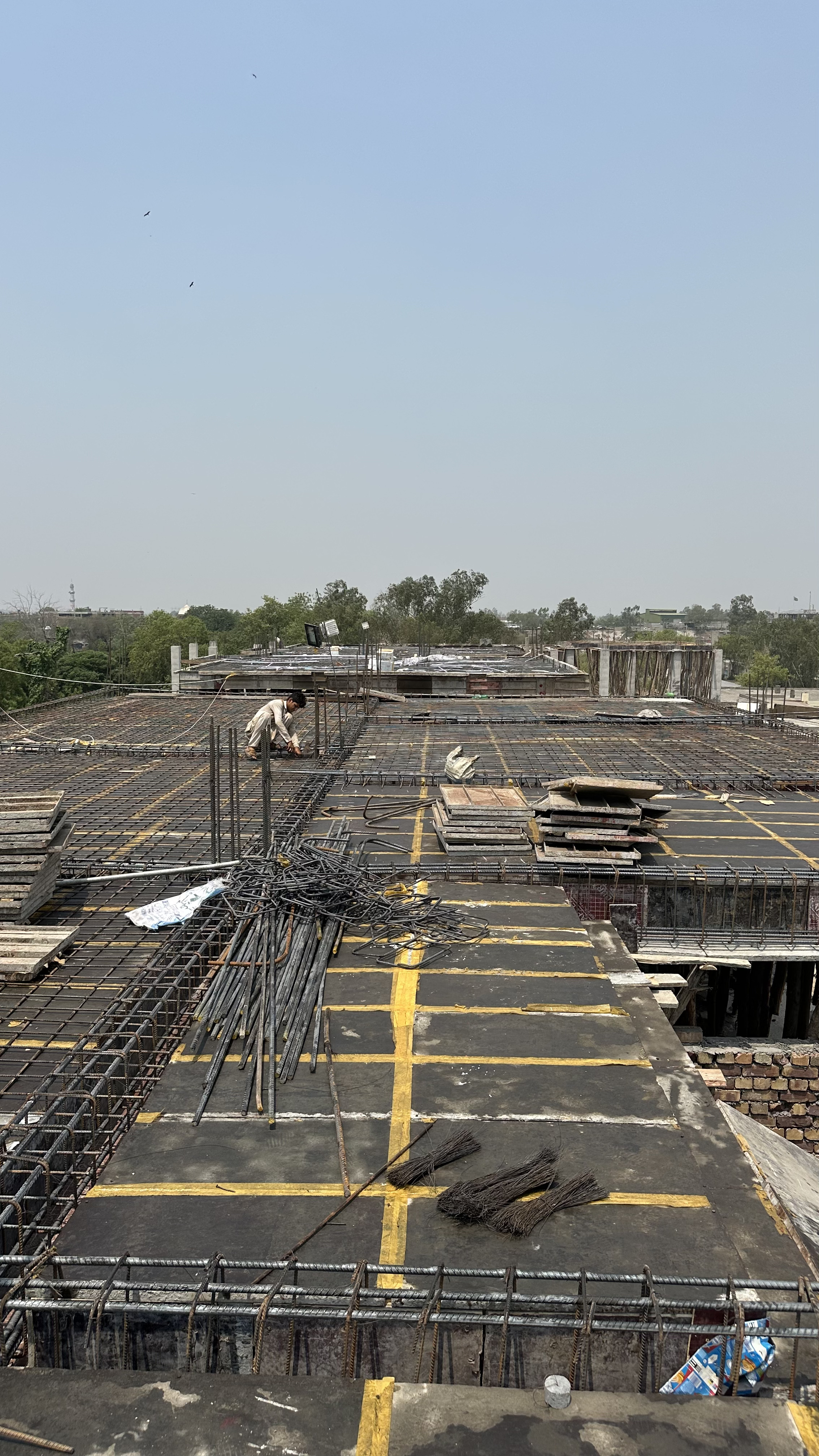 Rooftop rebar and slab work